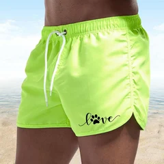 Men's Quick-Dry Swim Trunks Board Shorts Beach Summer Bathing Surfing Volleyball Swimwear-5