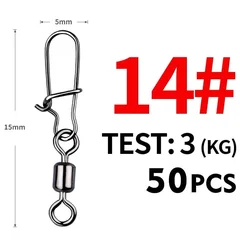 MEREDITH Stainless Steel Fishing Swivels, 50 Pieces-16