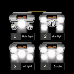5-LED Headlamp Super Bright Rechargeable Head-Mounted Flashlight for Outdoor Night Fishing-7