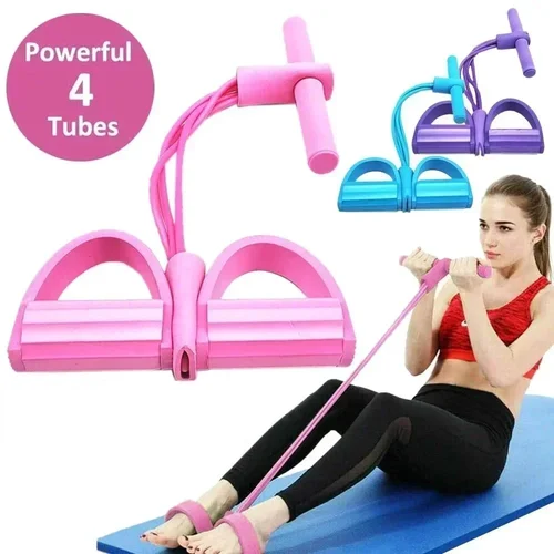 4-Tube Resistance Band Set with Pedal & Handles