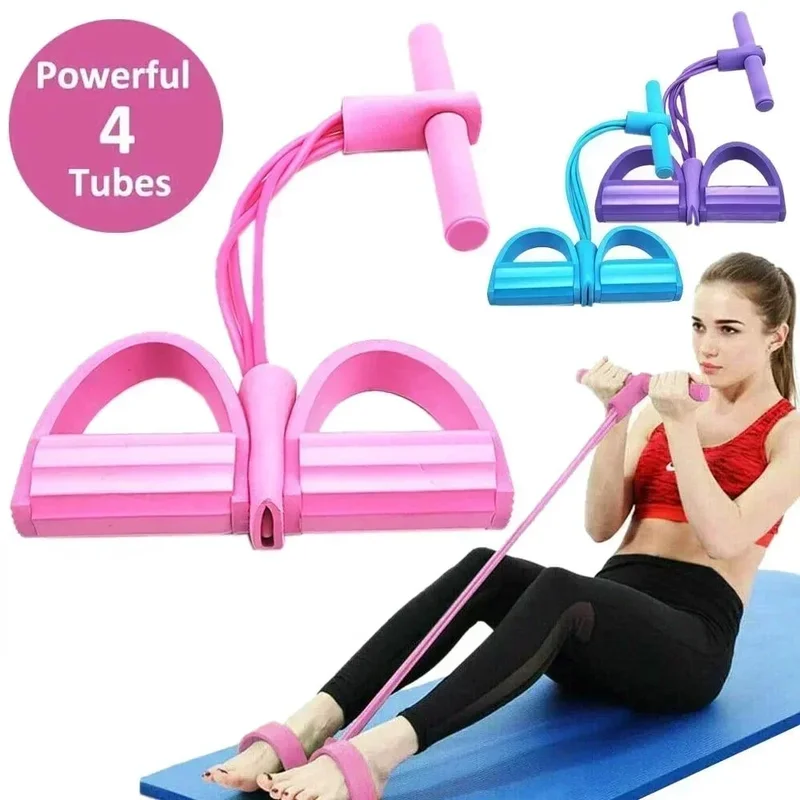 4-Tube Resistance Band Set with Pedal & Handles