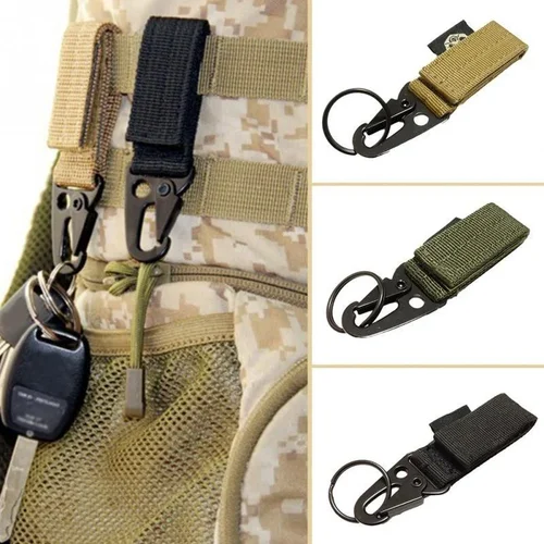 High-Strength Nylon Tactical Backpack Hook Clip Carabiner Climbing Lanyard