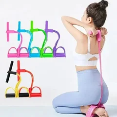 4-Tube Resistance Band Set with Pedal & Handles-2