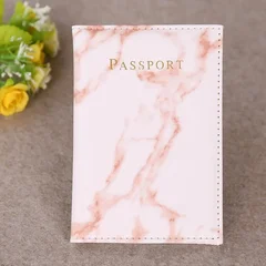 Étui de passeport marbré en cuir PU, protège-passeport de voyage avec organiseur, portefeuille pour billets, documents, cartes de crédit professionnelles et carte d'identité-11