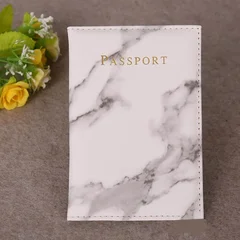 Étui de passeport marbré en cuir PU, protège-passeport de voyage avec organiseur, portefeuille pour billets, documents, cartes de crédit professionnelles et carte d'identité-10