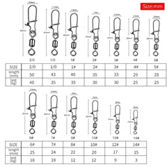 MEREDITH Stainless Steel Fishing Swivels, 50 Pieces-4