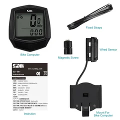 Wired Bike Computer Bicycle Computer Rain Protection LCD Display-7