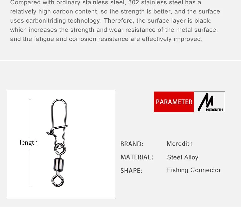 MEREDITH Stainless Steel Fishing Swivels, 50 Pieces — Product detail image 5