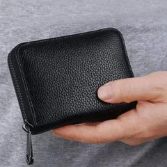 Porta-cartões com 20 slots em PU para cartões de crédito, banco, ônibus e identidade, porta-moedas e organizador de carteira unissex-4