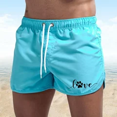 Men's Quick-Dry Swim Trunks Board Shorts Beach Summer Bathing Surfing Volleyball Swimwear-4