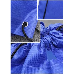 Reusable Oxford Fabric Drawstring Shopping Backpack Food Travel Outdoor Grocery Bag-3