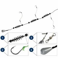 Pre-Tied Fishing Hooks Artificial Bait Cage Set Fishing Feeder-16