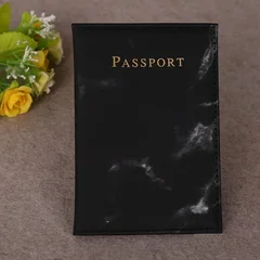 Étui de passeport marbré en cuir PU, protège-passeport de voyage avec organiseur, portefeuille pour billets, documents, cartes de crédit professionnelles et carte d'identité-7
