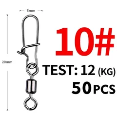 MEREDITH Stainless Steel Fishing Swivels, 50 Pieces-14