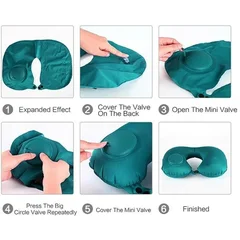 U-Shaped Portable Outdoor Press-Type Self-Inflating Car Seat Cushion Neck Pillow-11