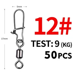 MEREDITH Stainless Steel Fishing Swivels, 50 Pieces-15