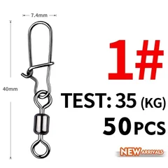 MEREDITH Stainless Steel Fishing Swivels, 50 Pieces-6