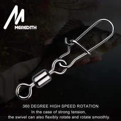MEREDITH Stainless Steel Fishing Swivels, 50 Pieces-2