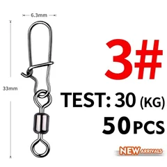 MEREDITH Stainless Steel Fishing Swivels, 50 Pieces-8