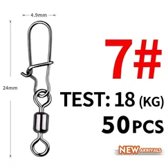 MEREDITH Stainless Steel Fishing Swivels, 50 Pieces-12