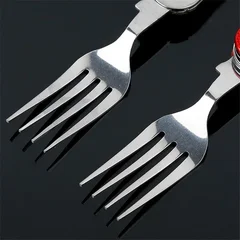 Multifunctional 4-in-1 Outdoor Camping Stainless Steel Folding Pocket Cutlery Set-10