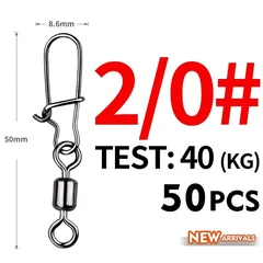 MEREDITH Stainless Steel Fishing Swivels, 50 Pieces-18