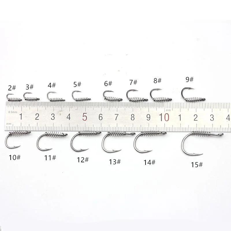 Stainless Steel Spring Fishing Hooks, 10 Pieces — Product detail image 2