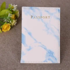 Étui de passeport marbré en cuir PU, protège-passeport de voyage avec organiseur, portefeuille pour billets, documents, cartes de crédit professionnelles et carte d'identité-8