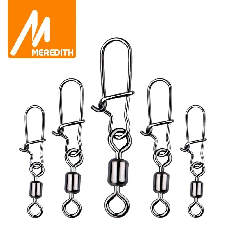 MEREDITH Stainless Steel Fishing Swivels, 50 Pieces