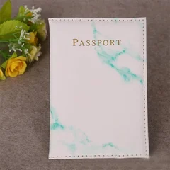 Étui de passeport marbré en cuir PU, protège-passeport de voyage avec organiseur, portefeuille pour billets, documents, cartes de crédit professionnelles et carte d'identité-12