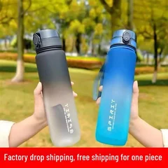 Gradient Color Sports Water Bottle Large Capacity Portable Unisex Stylish Design-2