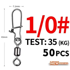 MEREDITH Stainless Steel Fishing Swivels, 50 Pieces-17