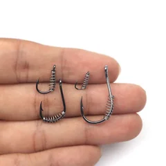 Stainless Steel Spring Fishing Hooks, 10 Pieces-3