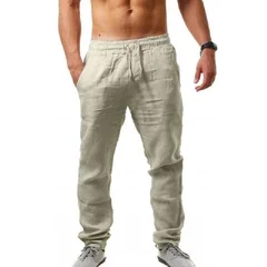 Men's Cotton-Linen Casual Trousers, S–3XL-8