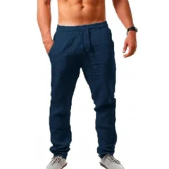 Men's Cotton-Linen Casual Trousers, S–3XL-11