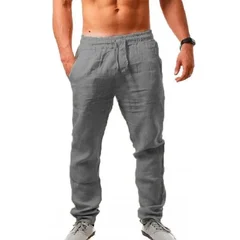 Men's Cotton-Linen Casual Trousers, S–3XL-9