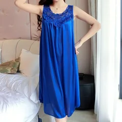 Women's Sleeveless Satin Maxi Nightgown-13