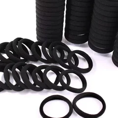 100 Pcs Black Hair Ties Hair Bands Hair Ropes Hair Accessories for Women and Girls-5