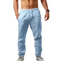 Men's Cotton-Linen Casual Trousers, S–3XL-6