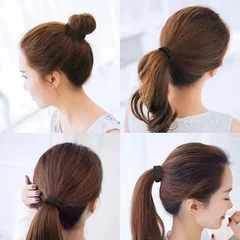 100 Pcs Black Hair Ties Hair Bands Hair Ropes Hair Accessories for Women and Girls-4