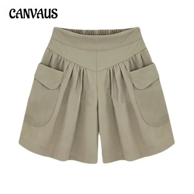 Women's Elastic-Waist Wide-Leg Summer Shorts