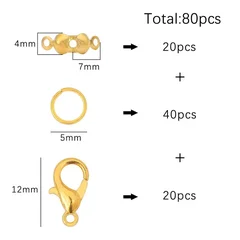 Lobster Clasps & Jump Rings for Jewelry Making, 80 Pieces-10