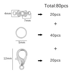 Lobster Clasps & Jump Rings for Jewelry Making, 80 Pieces-9