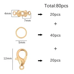 Lobster Clasps & Jump Rings for Jewelry Making, 80 Pieces-5