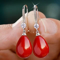 Women's Teardrop Imitation Pearl Earrings-4