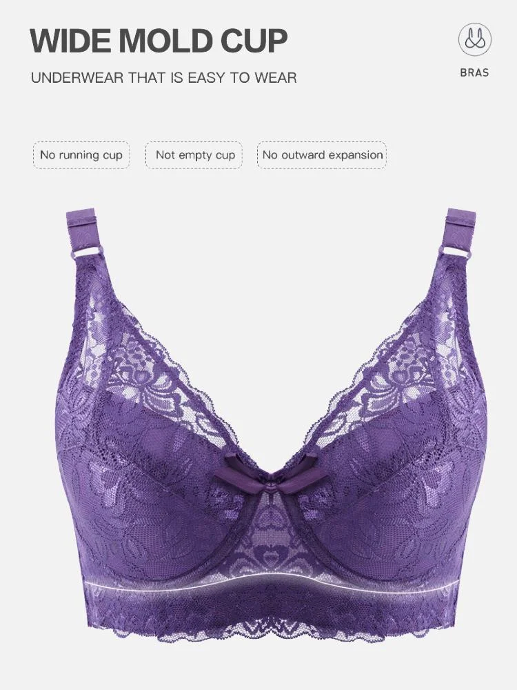 Women's Plus Size Underwire Lace Bra, 36–46 — Product detail image 1