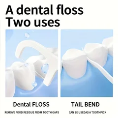 50-Pack Portable Disposable Floss Picks with Sealed Storage Case for Oral Care-5