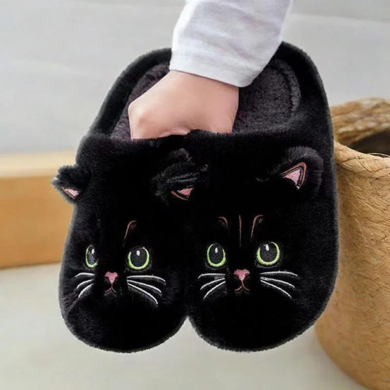Solid Color Soft Comfortable Warm Open-Toe Indoor House Slippers
