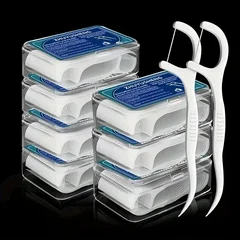 50-Pack Portable Disposable Floss Picks with Sealed Storage Case for Oral Care-9
