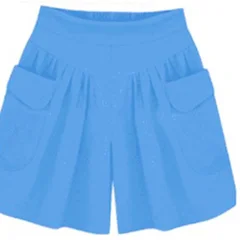 Women's Elastic-Waist Wide-Leg Summer Shorts-9